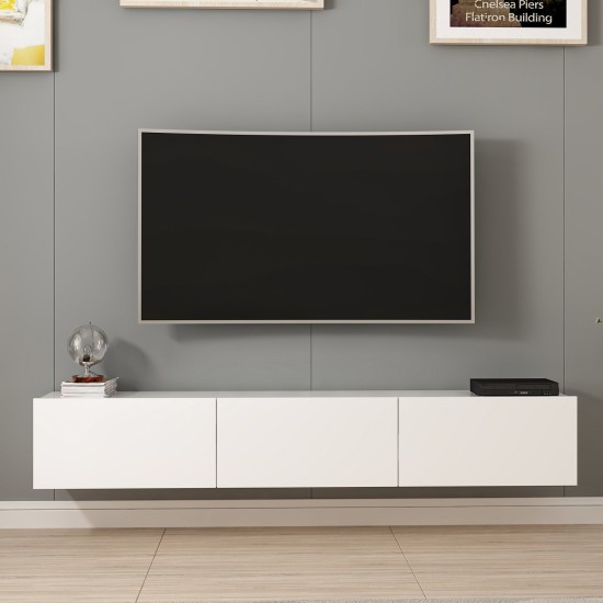 Έπιπλο Τηλεόρασης - Rigel - Χρώμα Λευκό - 180x32x30εκ
