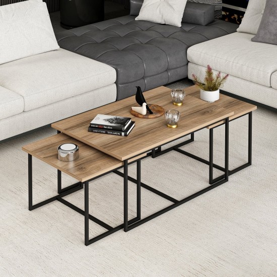 Nesting Table (3 Pieces) Levada - Walnut Walnut