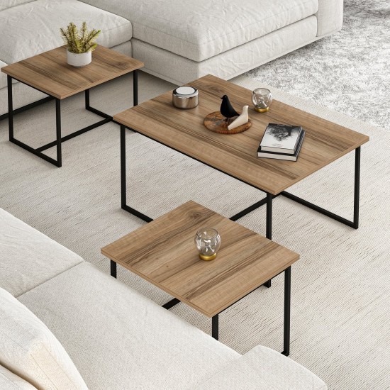 Nesting Table (3 Pieces) Levada - Walnut Walnut
