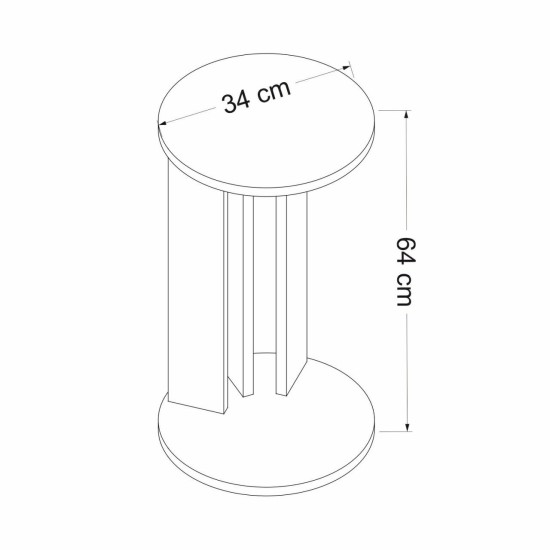 Side Table Ema - Walnut, Anthracite Walnut
Anthracite