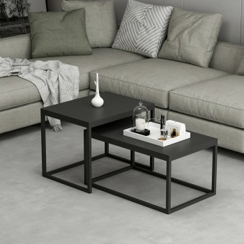 Nesting Table (2 Pieces) Leka - Black Black