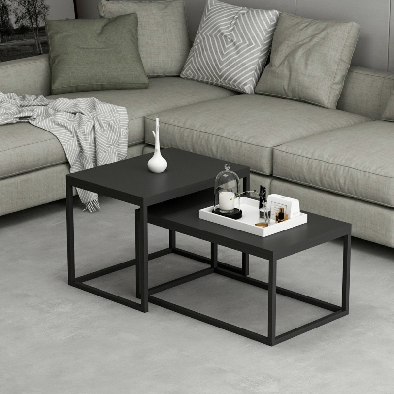 Hanah Home Nesting Table (2 Pieces) Leka - Black Black