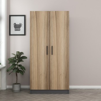 Wardrobe Kale Anthracite Gold - 190 Anthracite
Oak