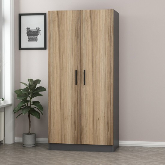 Wardrobe Kale Anthracite Gold - 190 Anthracite
Oak