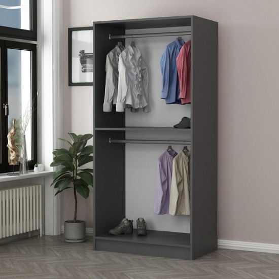 Wardrobe Kale Anthracite Gold - 190 Anthracite
Oak