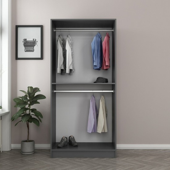 Wardrobe Kale Anthracite Gold - 190 Anthracite
Oak