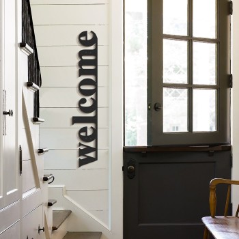 Decorative Metal Wall Accessory Welcome - APT490MS Black