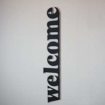 Decorative Metal Wall Accessory Welcome - APT490MS Black
