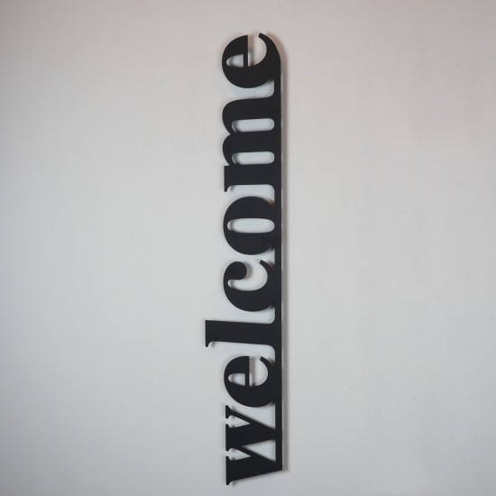 Decorative Metal Wall Accessory Welcome - APT490MS Black Wallxpert Decorative Metal Wall Accessory Welcome - APT490MS Black