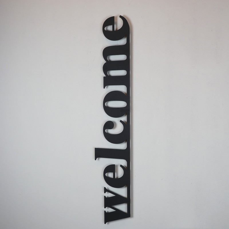Wallxpert Decorative Metal Wall Accessory Welcome - APT490MS Black