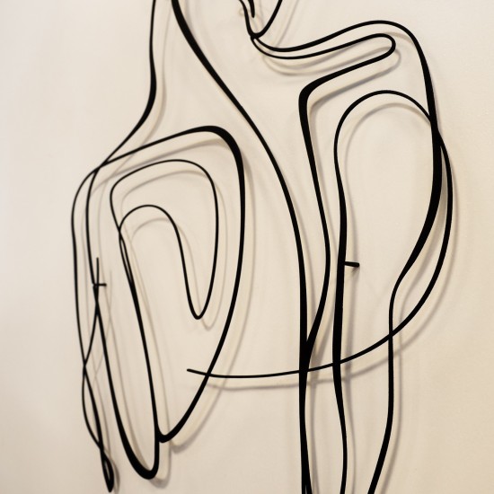 Decorative Metal Wall Accessory Woman Silhouette - APT594MS Black