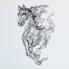Wallxpert Decorative Metal Wall Accessory Metal Horse Line Art - APT724 Black