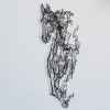 Wallxpert Decorative Metal Wall Accessory Metal Horse Line Art - APT724 Black