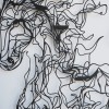 Wallxpert Decorative Metal Wall Accessory Metal Horse Line Art - APT724 Black