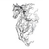 Wallxpert Decorative Metal Wall Accessory Metal Horse Line Art - APT724 Black