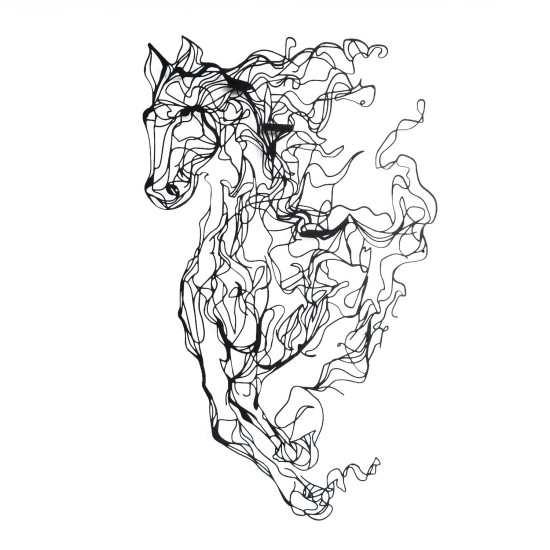 Decorative Metal Wall Accessory Metal Horse Line Art - APT724 Black Wallxpert Decorative Metal Wall Accessory Metal Horse Line Art - APT724 Black