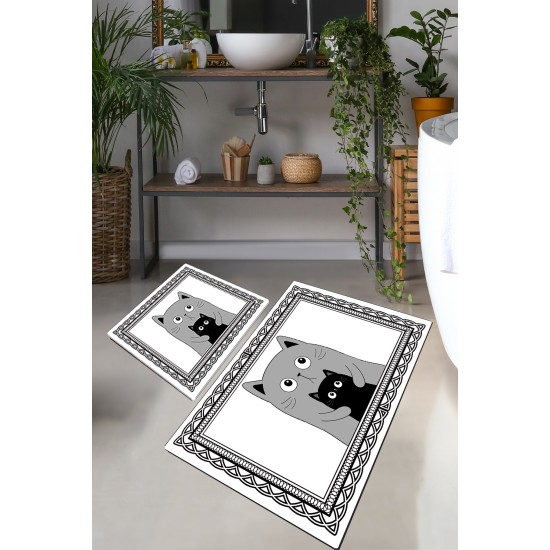 Bathmat Set (2 Pieces) Mom Cat Multicolor Lessentiel Bathmat Set (2 Pieces) Mom Cat Multicolor