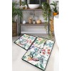 Lessentiel Bathmat Set (2 Pieces) Green In Flower Multicolor