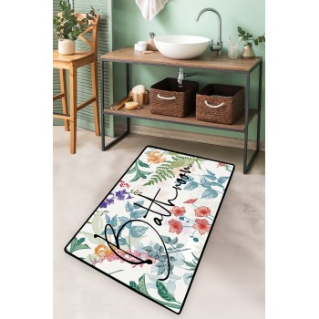 Bathmat Green In Flower Multicolor
