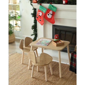 Kid's Table Set Mickey Two Chair Set - Brown Brown