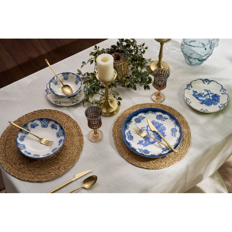 Dinner Set (24 Pieces) Bluecourt White
Blue