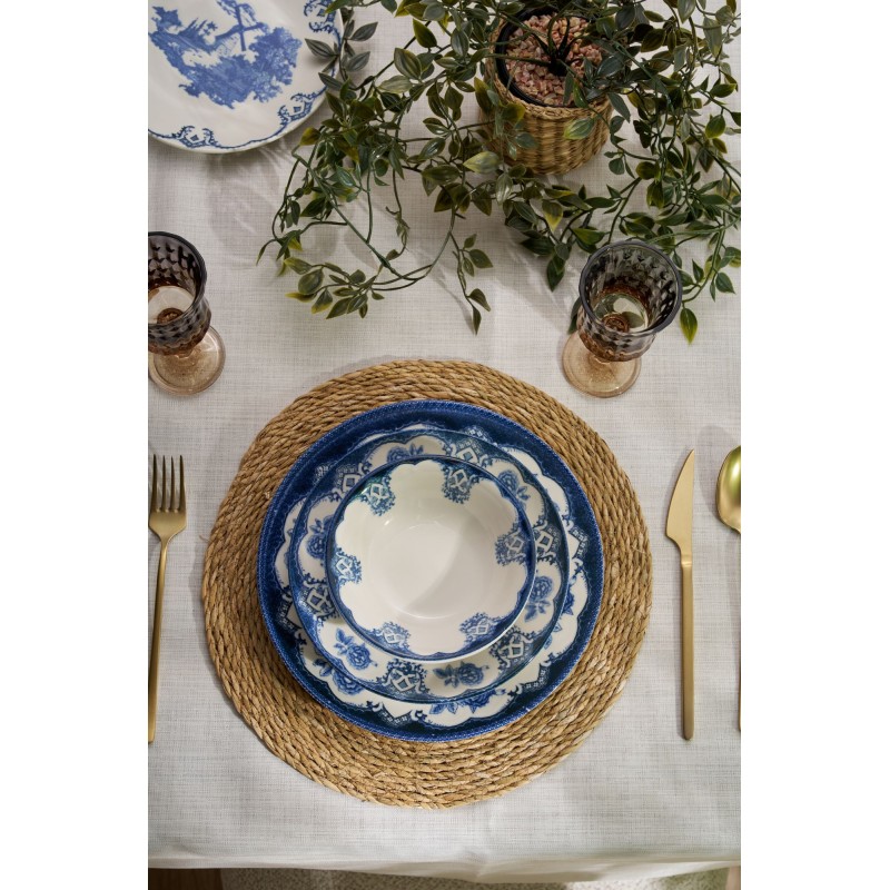 Dinner Set (24 Pieces) Bluecourt White
Blue