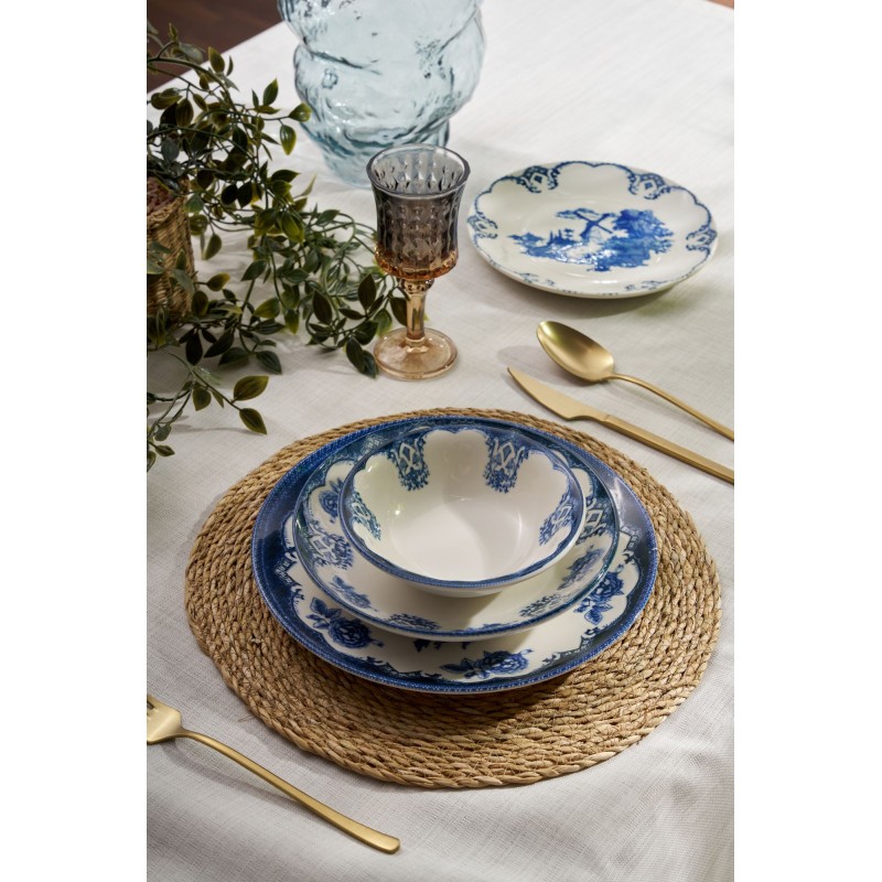 Dinner Set (24 Pieces) Bluecourt White
Blue