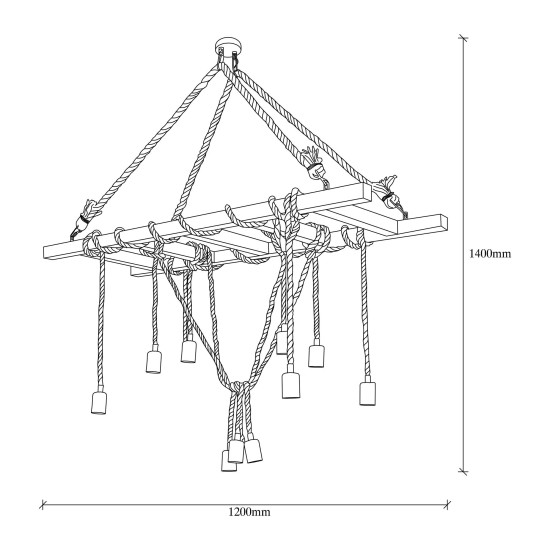 Chandelier Erebos - 103-AV Wooden Chandelier Erebos - 103-AV Wooden
