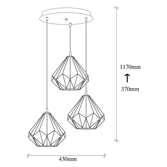 Chandelier Diamond - 704-S2 Black Chandelier Diamond - 704-S2 Black