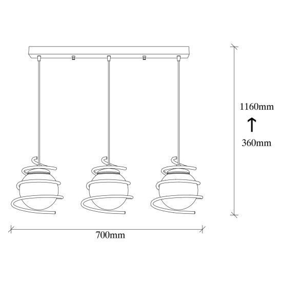Chandelier Elegance - 706-S1 Black