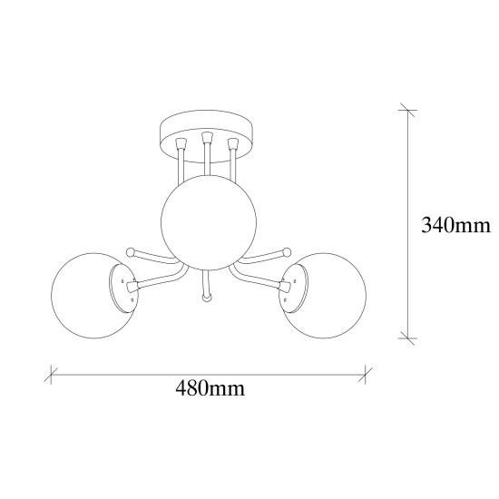 Chandelier Daisy-147-AV3 Black Opviq Chandelier Daisy-147-AV3 Black