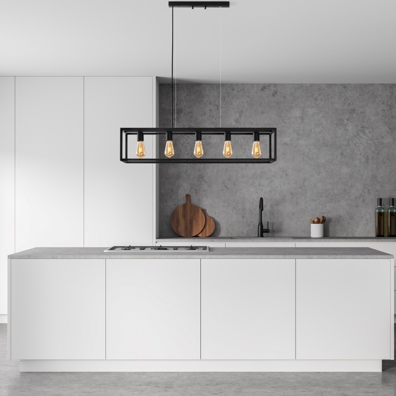 Φωτιστικό Οροφής Πολύφωτο -Kafes - 13748 - Χρώμα Black