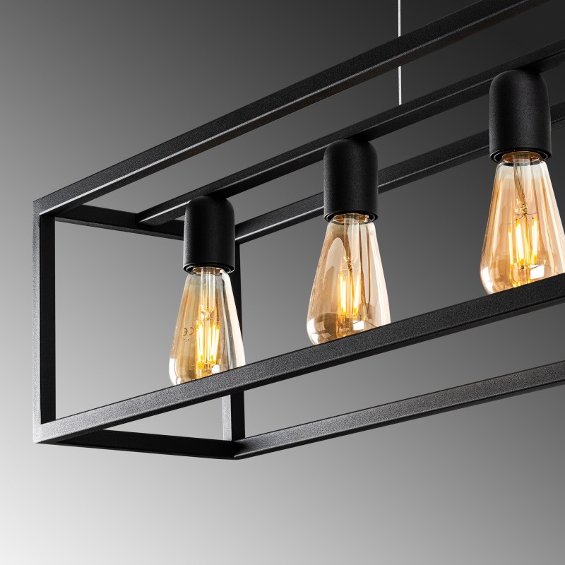 Φωτιστικό Οροφής Πολύφωτο -Kafes - 13748 - Χρώμα Black