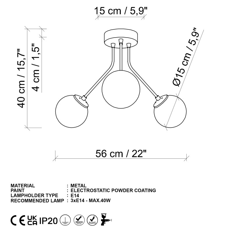 Chandelier Orıon - 13956 Gold