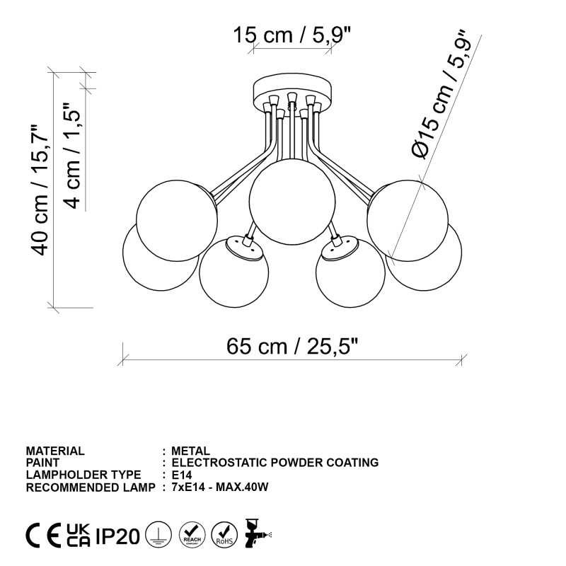 Chandelier Orıon - 13966 Black