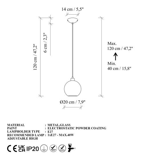 Chandelier Benek - 20-14315 Green