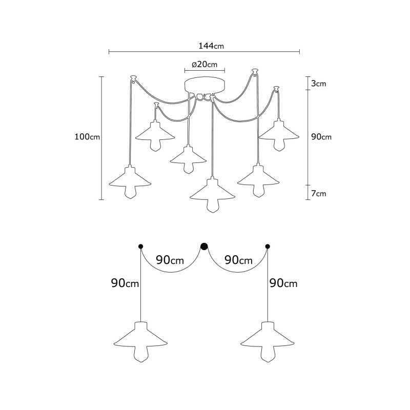 Opviq Chandelier Manavgat - N-565 Multicolor