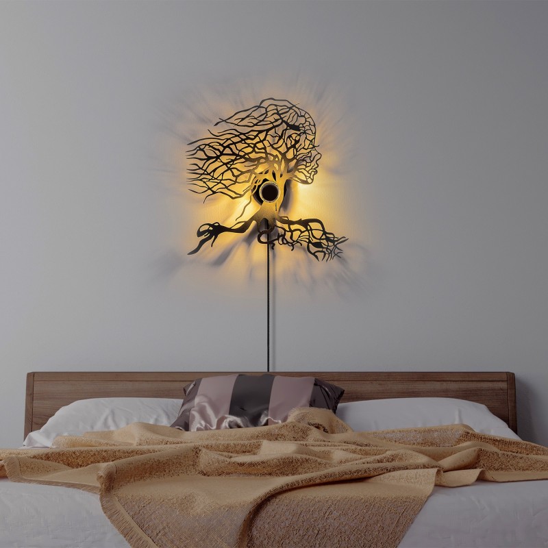Wall Lamp Tree Woman Black