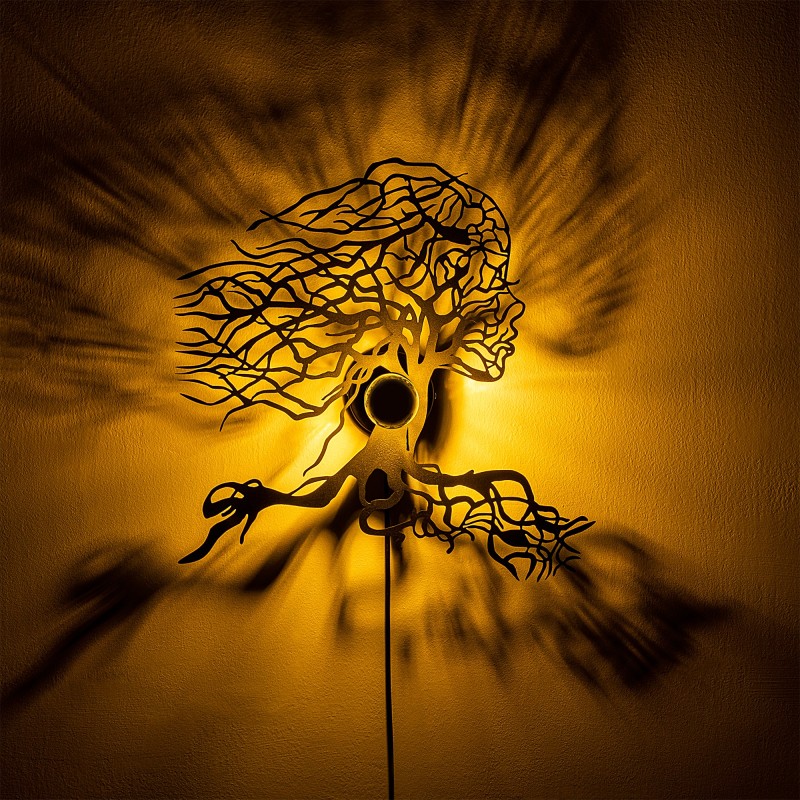 Wall Lamp Tree Woman Black