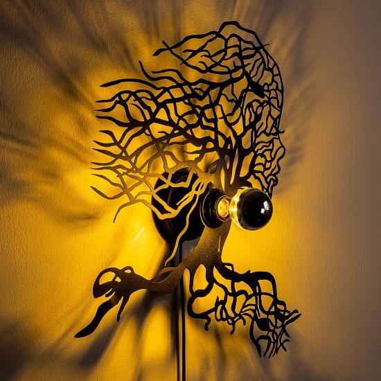 Wall Lamp Tree Woman Black Wall Lamp Tree Woman Black