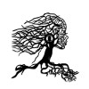 Wall Lamp Tree Woman Black