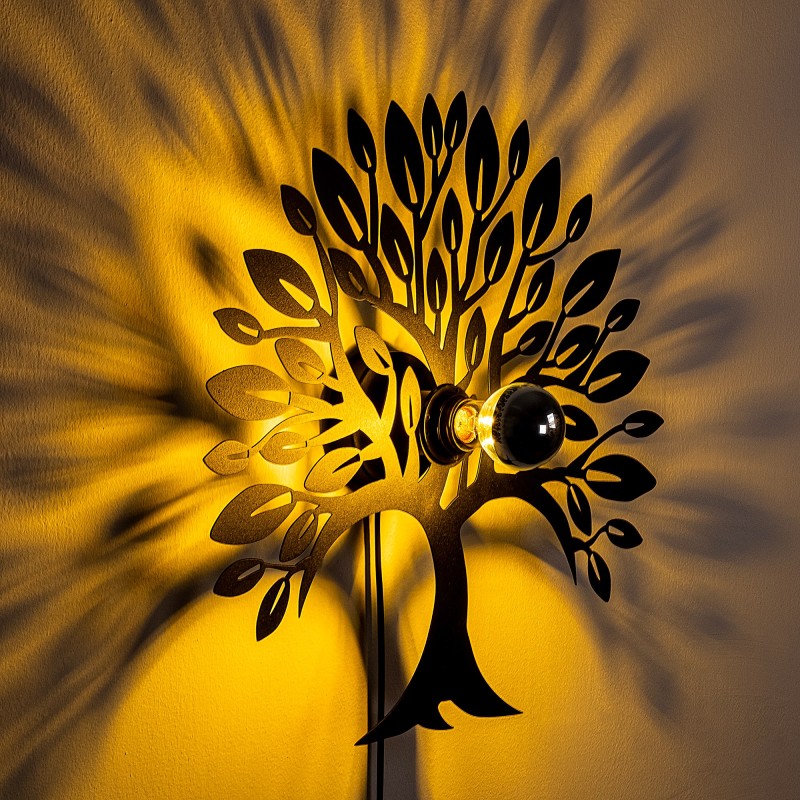 Opviq Wall Lamp Heart Tree V2 Black