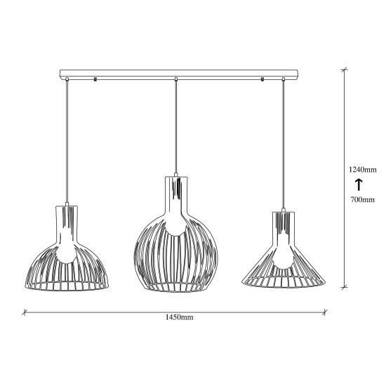 Chandelier Fellini - MR - 768 Black Opviq Chandelier Fellini - MR - 768 Black