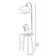Opviq Floor Lamp Demet Sehbalı Ahşap Lambader Ceviz Retro 3 Başlıklı Walnut
