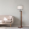 Opviq Floor Lamp Menekşe Ceviz Ahşap Lambader Silindir Finli Krem Abajurlu Walnut
Cream
