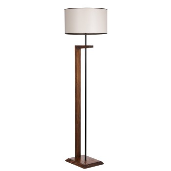 Floor Lamp Menekşe Ceviz Ahşap Lambader Silindir Finli Krem Abajurlu Walnut
Cream