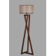 Opviq Floor Lamp Maçka Ceviz Ahşap Lambader Silindir Koyu Hasır Abajurlu Walnut