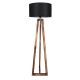 Opviq Floor Lamp Maçka Yanık Ahşap Lambader Silindir Hasır Siyah Abajurlu Brown
Black