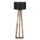 Opviq Floor Lamp Maçka Yanık Ahşap Lambader Silindir Hasır Siyah Abajurlu Brown
Black