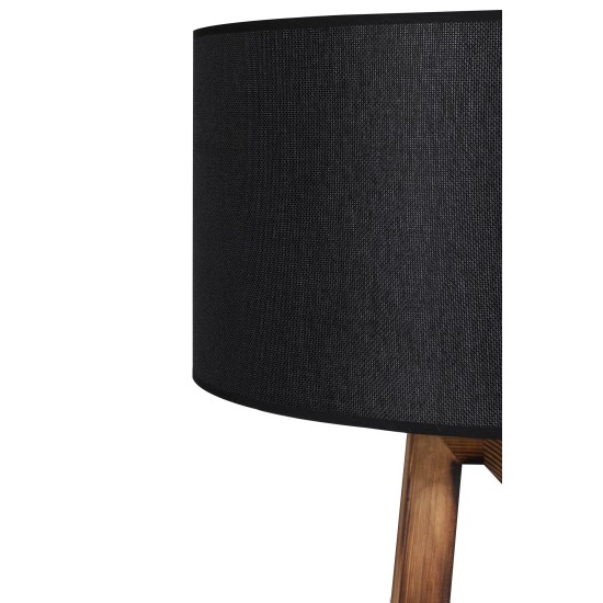 Opviq Floor Lamp Maçka Yanık Ahşap Lambader Silindir Hasır Siyah Abajurlu Brown
Black